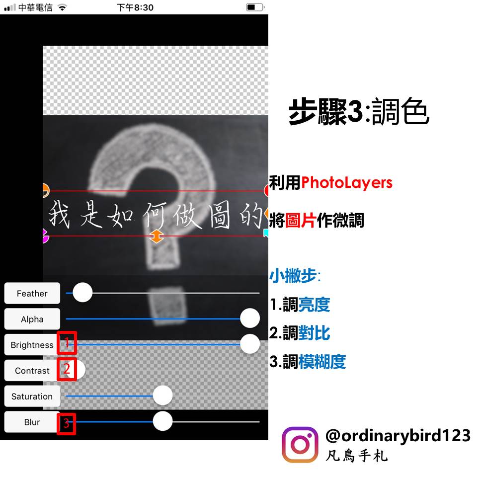 如何把手寫字放在圖上- 凡鳥手札